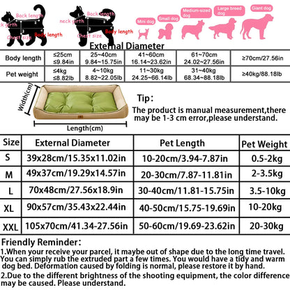 Oxford Cloth Waterproof Large Dog Bed Waterproof Dog Bed for Small/Medium/ Large Dogs Winter Cat Bed Soft Sleeping Pet Mat