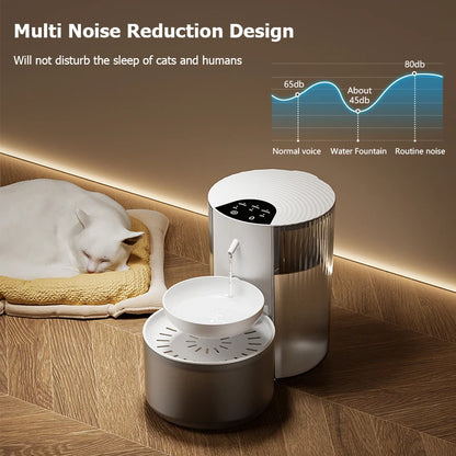Smart Pet Water Dispenser, Wireless Cat Water Fountain, Dumping Dog Water Dispenser, Rechargeable Automatic Water Feeder