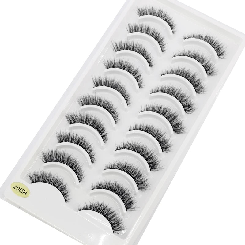 NEW 10 Pairs Natural Long False Eyelashes Fake Lashes Makeup 3d Mink Lashes Extension Short Eyelash Mink Eyelashes for Beauty