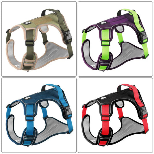 Dog Harness Reflective Midium Large Dogs Tactical Vest Big 1680D Waterproof Oxford Cloth Dog Harnesses Pet Accessoires Supplies