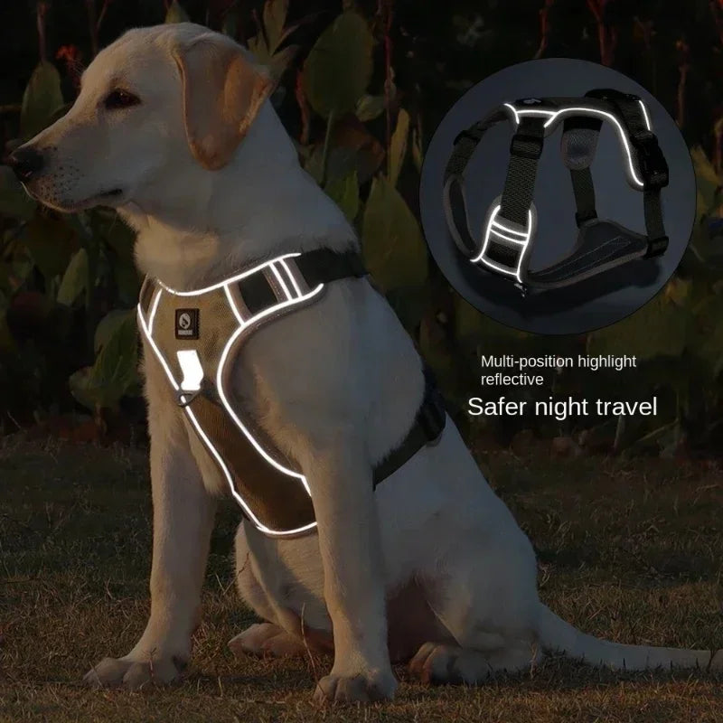 Dog Harness Reflective Midium Large Dogs Tactical Vest Big 1680D Waterproof Oxford Cloth Dog Harnesses Pet Accessoires Supplies