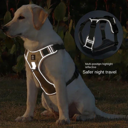 Dog Harness Reflective Midium Large Dogs Tactical Vest Big 1680D Waterproof Oxford Cloth Dog Harnesses Pet Accessoires Supplies