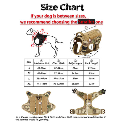 Dog Harness for Large Dogs Collar Leash Molle Pouch Military Harnesses French Bulldog Pet Tactical Training Vest Dog Accessories