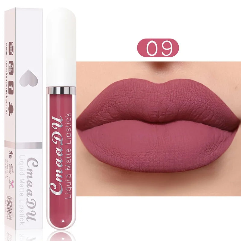 Sexy Long Lasting Velvet Matte Lip Gloss Liquid Lipstick Lip Makeup Women Beauty Red Nonstick Cup Waterproof Lip Gloss