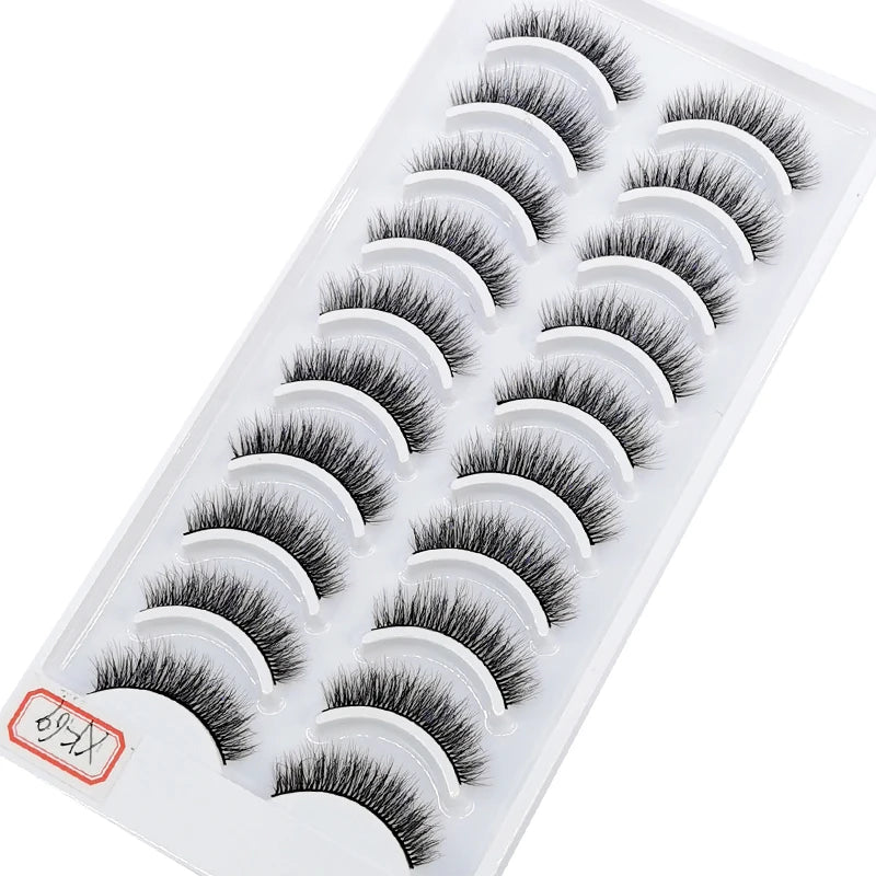 NEW 10 Pairs Natural Long False Eyelashes Fake Lashes Makeup 3d Mink Lashes Extension Short Eyelash Mink Eyelashes for Beauty