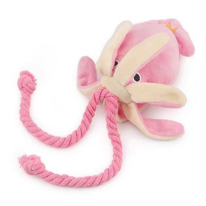 Pet Plush Toy for Small Large Dogs Cats Molar Training Squeaky Toys Octopus Shape Interactive Cotton Rope Toy Dog Accessories