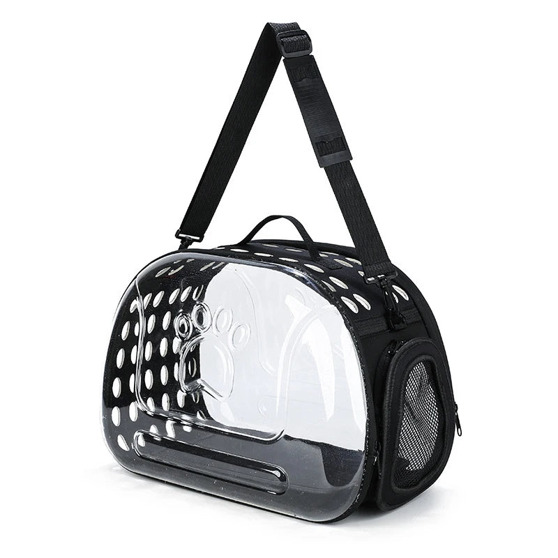 Transparent Foldable Outdoor Pet Travel Carrier Bag Handbag Puppy & Kitten Capsule Transparent Portable Shoulder Strap Bag