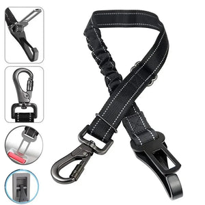 3 In 1 Pet Dog Car Seat Belt Nylon Reflective Adjustable Pet Seat Vehicle Lead Clip Safety Traction Rope for Small Large Dogs