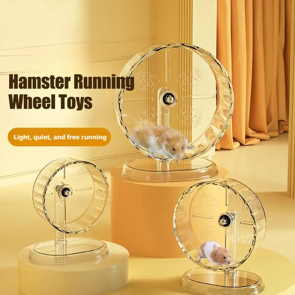 Hamster Running Sport Transparent Running Wheel Support Toy Small Pet Roller Bearing Silent Running Wheel Pets Accessories