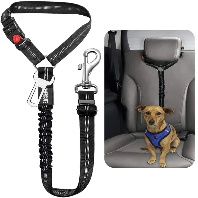 New Solid Two-in-one Pet Car Seat Belt Dog Harness Leash BackSeat Safety Belt Adjustable for Kitten Dogs Collar Pet Accessories