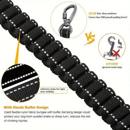Reflective Shock Absorbing Pet Leashes with Car Seatbelt Medium and Large Dog Tactical Safety Leash Explosion proof Dog Leash