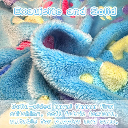 1-Pack Cozy Plush Pet Blanket With Paw Print Design, Soft Fleece Dog Bed Mat Sleeping Pad - For Dogs & Cats - Perfect for Snuggl