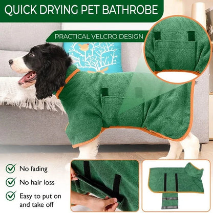 Dog Bathrobe Towel Pet Drying Coat Clothes Adjustable Pet Towel For Large Medium Small Dogs Cat Microfiber Absorbent Beach Towel