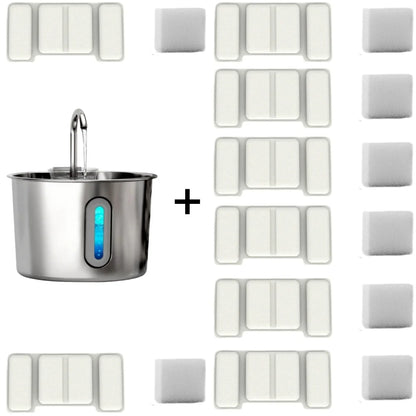 OYES 2.2L round Automatic Cat Water Fountain Stainless Steel Pet Water Feeder with Window for Dogs And Cats Pet Supplies