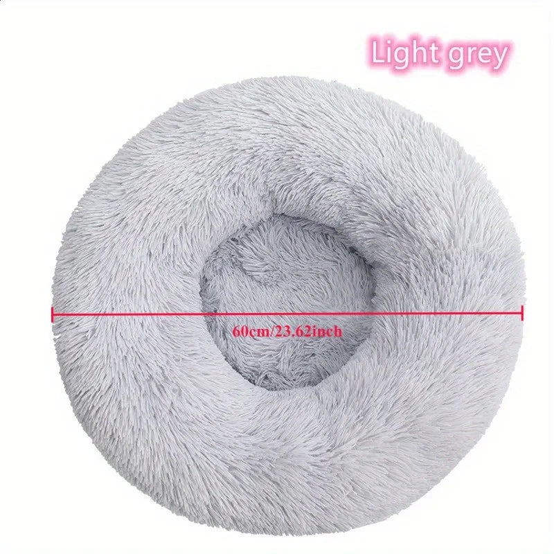 60cm Plush Pet Nest Winter Cat Nest Dog Nest Warm Detachable and Washable Round Cat Nest Pet Bed Seasonal Universal Decoration