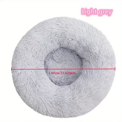 60cm Plush Pet Nest Winter Cat Nest Dog Nest Warm Detachable and Washable Round Cat Nest Pet Bed Seasonal Universal Decoration