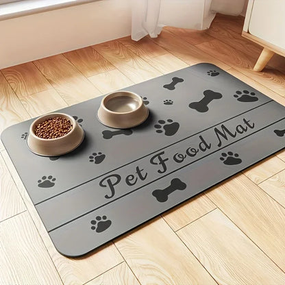Heavy Duty Pet Feeding Mat 40x60/50x80cm Large Absorbent Non Slip Backing For Messy Eaters Easy Wipe Clean Cat Dog Waterproof