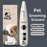 Pet Dog Electric Groomer Trimmer with LED Light Waterproof Pet Foot Hair Trimmer Low Noise Cat Dog Face Foot Ear Hip Paw Shaver