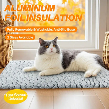 Self Heating Pet Bed Comfortable Dog Mat Elderly Pets Cat with Thermal Body Heat Reflecting Core Pad Winter Anti-Slip Kennel Mat