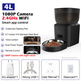 Automatic Cat Feeder With 1080p Camera Video Cat Food Dispenser Pet Smart Voice Recorder Remote Control Auto Feeder For Cat Dog
