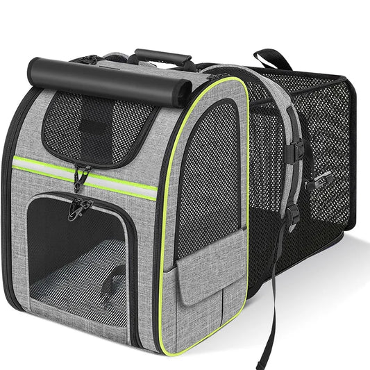 Cat Carrier Backpacks Expandable Cat Backpack with Shade Cover, Breathable Mesh Pet Carrier Backpack Bag for Travel Hiking Campi
