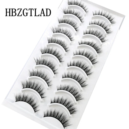 NEW 10 Pairs Natural Long False Eyelashes Fake Lashes Makeup 3d Mink Lashes Extension Short Eyelash Mink Eyelashes for Beauty