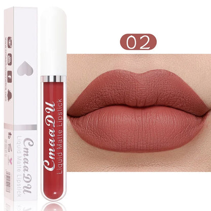 Sexy Long Lasting Velvet Matte Lip Gloss Liquid Lipstick Lip Makeup Women Beauty Red Nonstick Cup Waterproof Lip Gloss