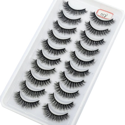 NEW 10 Pairs Natural Long False Eyelashes Fake Lashes Makeup 3d Mink Lashes Extension Short Eyelash Mink Eyelashes for Beauty