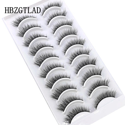 NEW 10 Pairs Natural Long False Eyelashes Fake Lashes Makeup 3d Mink Lashes Extension Short Eyelash Mink Eyelashes for Beauty