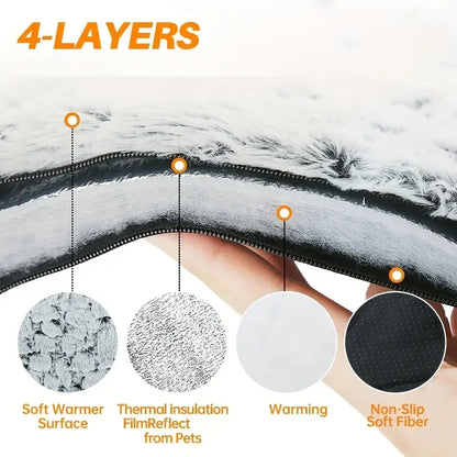 Self Heating Pet Bed Comfortable Dog Mat Elderly Pets Cat with Thermal Body Heat Reflecting Core Pad Winter Anti-Slip Kennel Mat