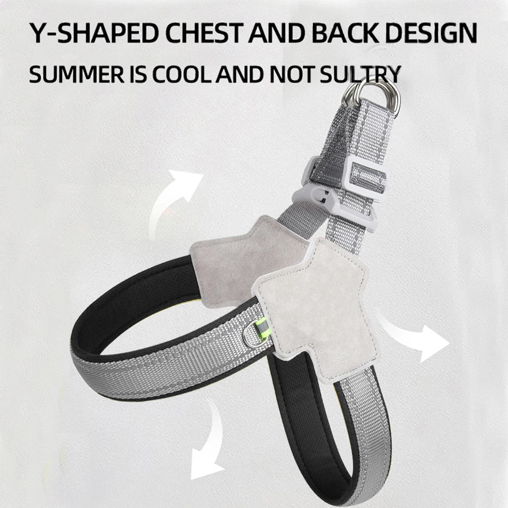 Pet Harness Reflective Outdoor Puppy Chest Strap With D-Ring For Small Dogs Cats Breathable Adjustable Vest Bulldog Supplies