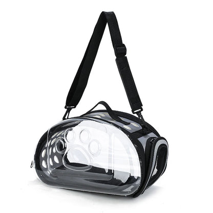 Transparent Foldable Outdoor Pet Travel Carrier Bag Handbag Puppy & Kitten Capsule Transparent Portable Shoulder Strap Bag