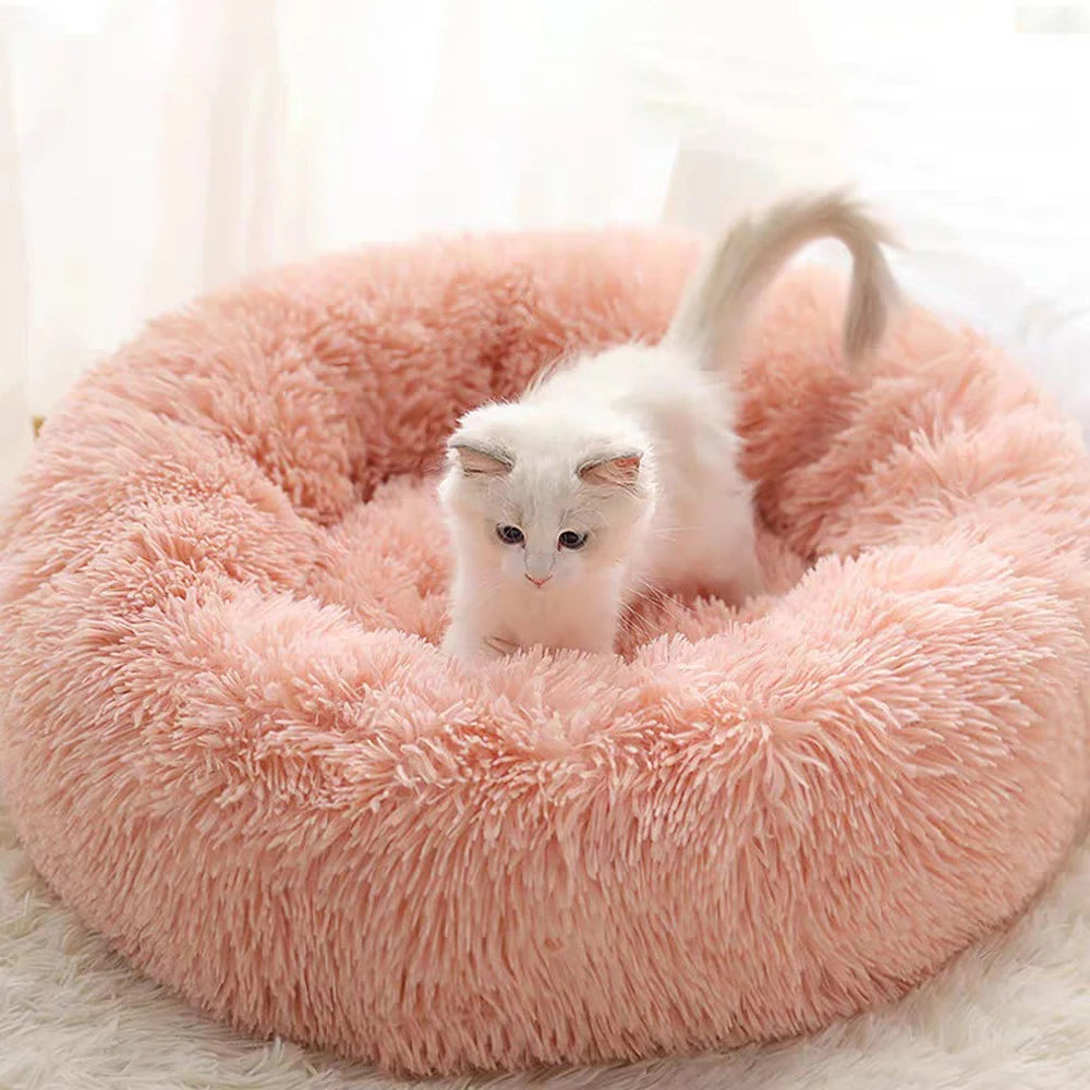 Winter Thicken Pet Nest Plush Warm Pet Nest for Samll Dogs Cats Round Cat Nest Dog Bed Kitten Puppy House Pet Supplies 40CM