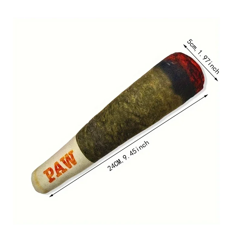 Funny Interactive Dog Toys Cigar Design Plush Squeaky Pet Toys Grinding Teeth Creative Chew Cool Stuffed Gifts for Dog Birthday