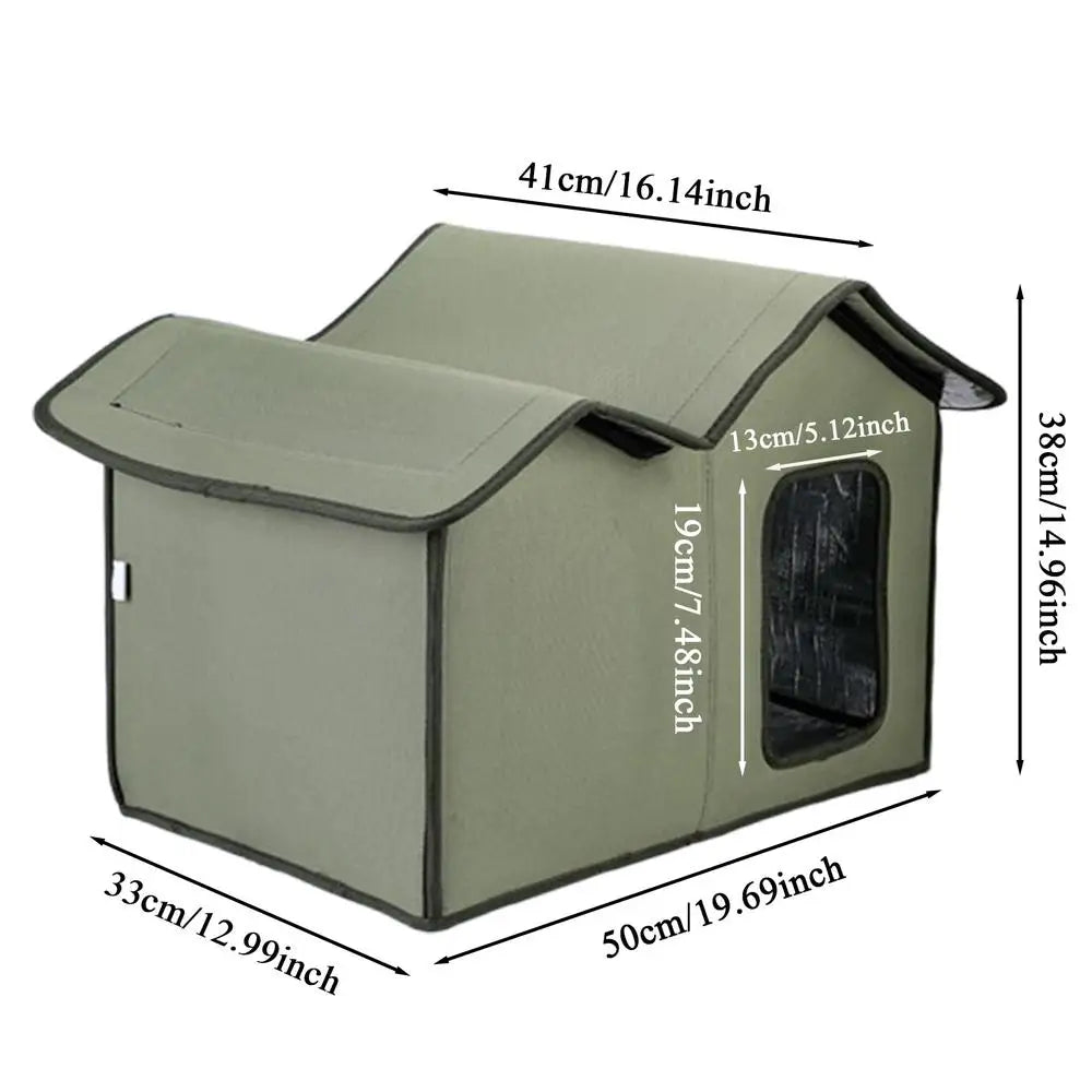 Winter Cat House Outdoor Feral Cats Dogs House Weatherproof Temporary Shelter For Camping Backyard Patio Balcony pets supplies