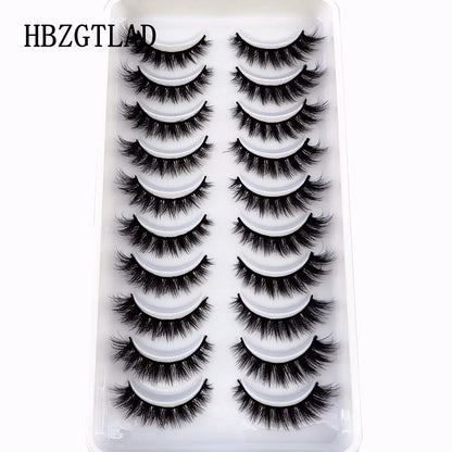 NEW 10 Pairs Natural Long False Eyelashes Fake Lashes Makeup 3d Mink Lashes Extension Short Eyelash Mink Eyelashes for Beauty