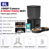 8L Automatic Cat Feeder With 1080p Camera Video 5G WiFi Cat Food Dispenser Pet Smart Voice Recorder Tuya APP Pet Auto Feeder