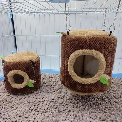 Small Animals Pet House Hamster Tree Stump Shape Hammock Supplies Rodent Hammock Hamster Bed Rats Accessories XCW06