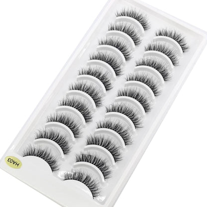 NEW 10 Pairs Natural Long False Eyelashes Fake Lashes Makeup 3d Mink Lashes Extension Short Eyelash Mink Eyelashes for Beauty