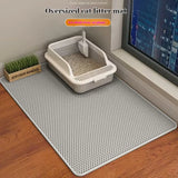 Cat Litter Mat 2-Layer Design Premium Sand Trapping Technology Waterproof Base Non-Slip Pet Floor Protector for Indoor Kittens