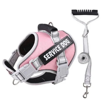 Dog Vest Harness and Patches Set with leash，Reflective Dog Vest with Handle for Small, Medium, Large, and Extra-Large Dogs