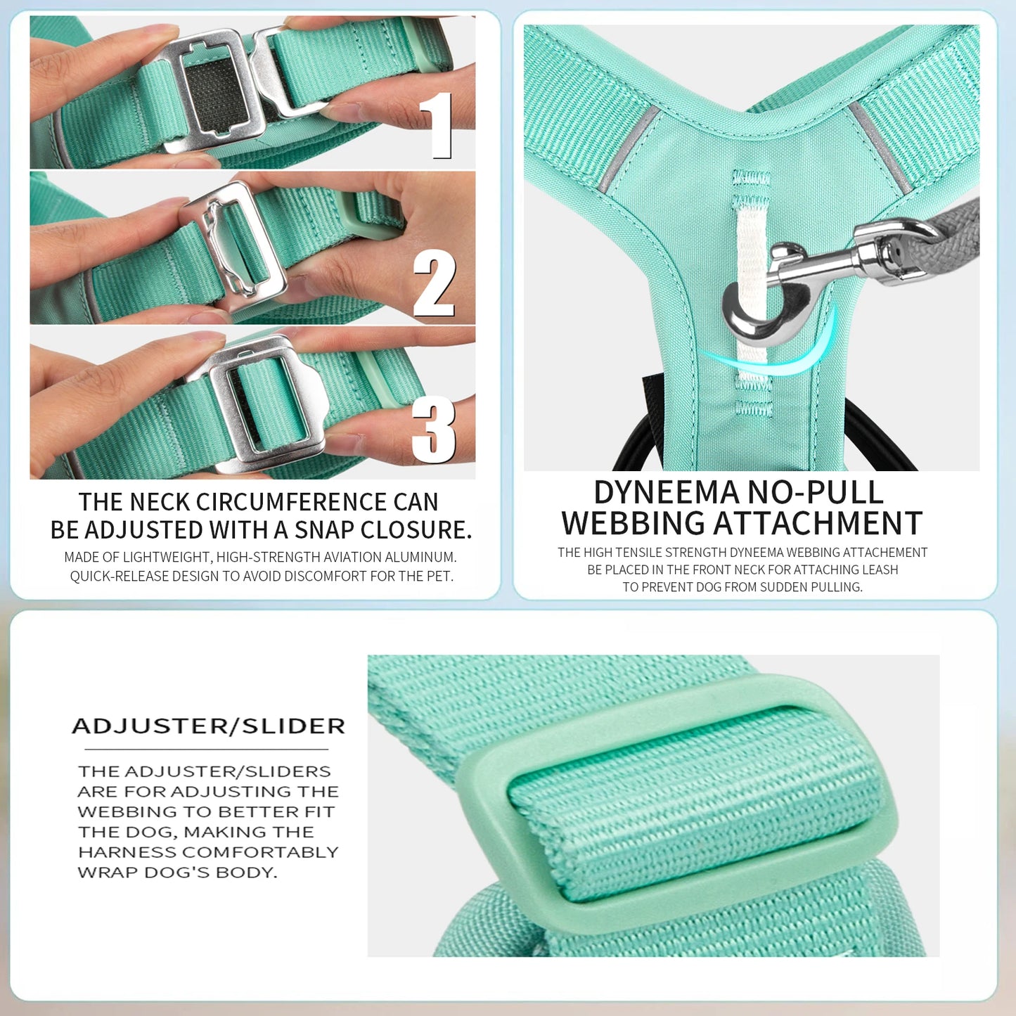 SMALL COMBINATION Pet Harness No Pull Nylon Reflective Dog Harness Adjustable Comfortable Control Walking Running  accessories