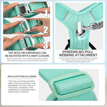 SMALL COMBINATION Pet Harness No Pull Nylon Reflective Dog Harness Adjustable Comfortable Control Walking Running  accessories