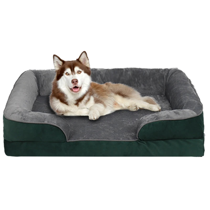 Extra large orthopedic dog bed washable sofa bed, support foam pet sofa bed, removable pet dog sofa and dog bed for all seasons