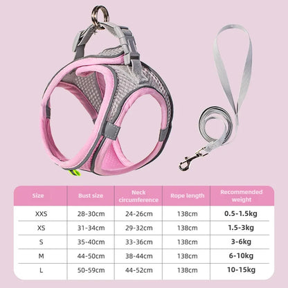 Pet Things Cat Accessories Cute Adjustable Cat Collar and Leash Set for Walking Safe Reflective Soft Comfortable Vest