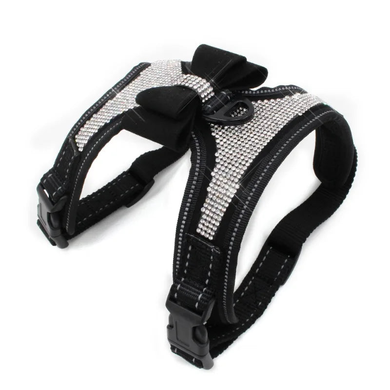 Rhinestone Pet Chest Strap Explosion-proof Punching Dog Chest Strap Reflective, Breathable and Comfortable