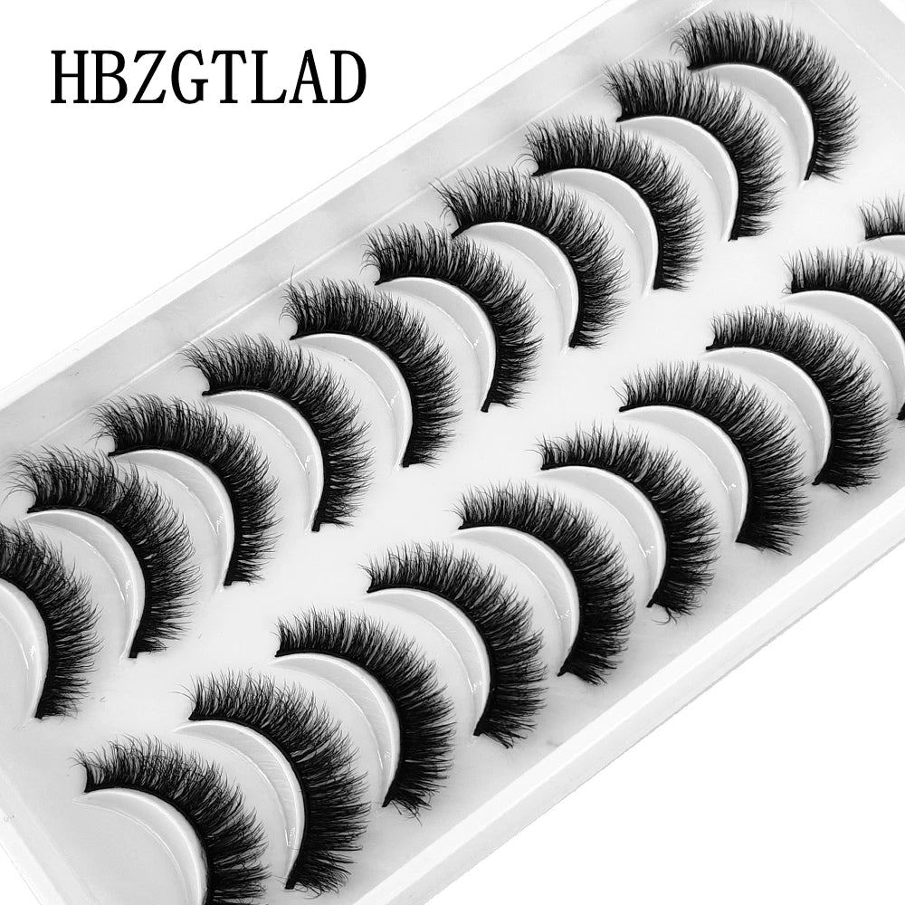 NEW 10 Pairs Natural Long False Eyelashes Fake Lashes Makeup 3d Mink Lashes Extension Short Eyelash Mink Eyelashes for Beauty