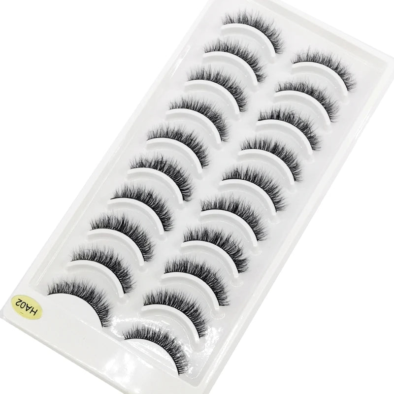 NEW 10 Pairs Natural Long False Eyelashes Fake Lashes Makeup 3d Mink Lashes Extension Short Eyelash Mink Eyelashes for Beauty