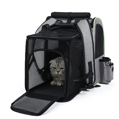 Cat Carrier Backpacks Expandable Cat Backpack with Shade Cover, Breathable Mesh Pet Carrier Backpack Bag for Travel Hiking Campi