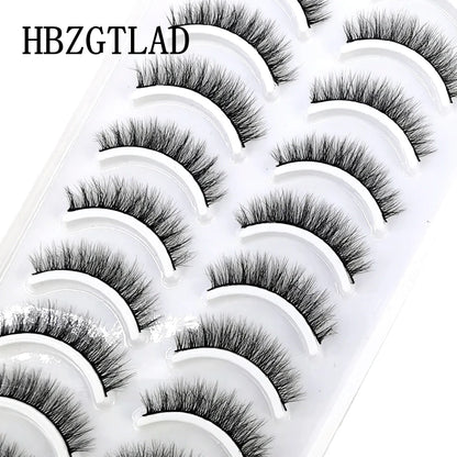 NEW 10 Pairs Natural Long False Eyelashes Fake Lashes Makeup 3d Mink Lashes Extension Short Eyelash Mink Eyelashes for Beauty